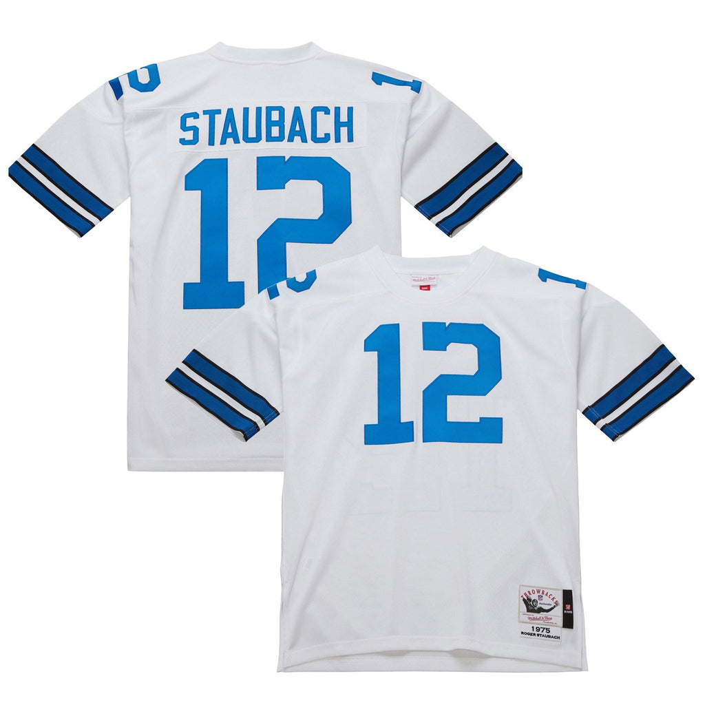 Dallas Cowboys 1975 Roger Staubach White Throwback Retired Player Football Jersey