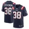New England Patriots Rhamondre Stevenson Navy Game Football Jersey