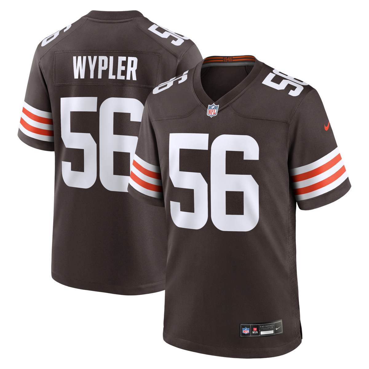 Cleveland Browns Luke Wypler Brown Team Game Football Jersey