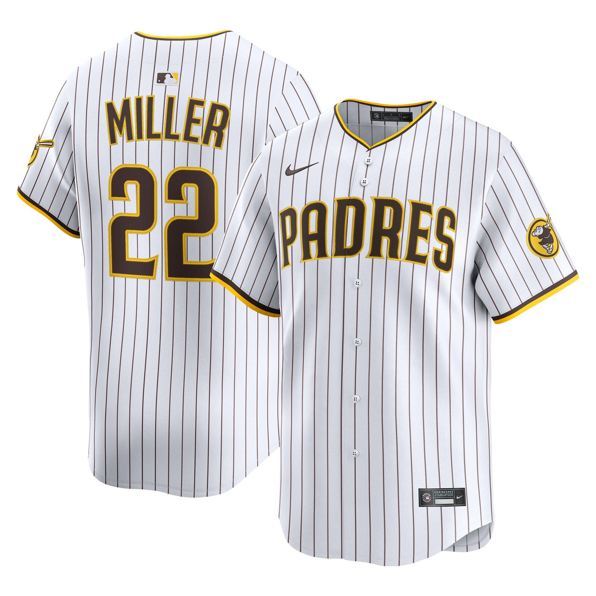 San Diego Padres Mason Miller White Home Limited Player Baseball Jersey