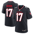 Houston Texans Braxton Berrios Navy Team Game Football Jersey