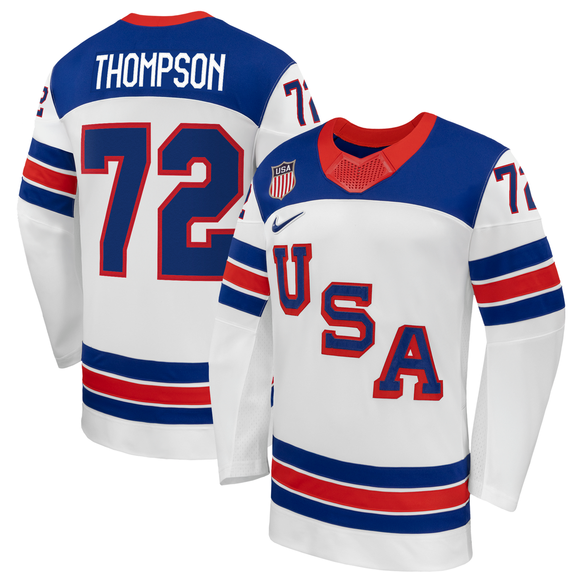US Hockey Tage Thompson White 2026 Away Replica Jersey
