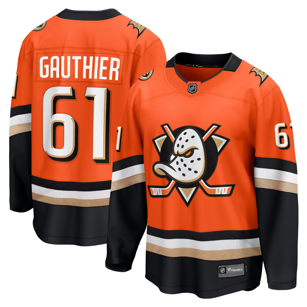 Anaheim Ducks Cutter Gauthier Orange Home Breakaway Hockey Jersey