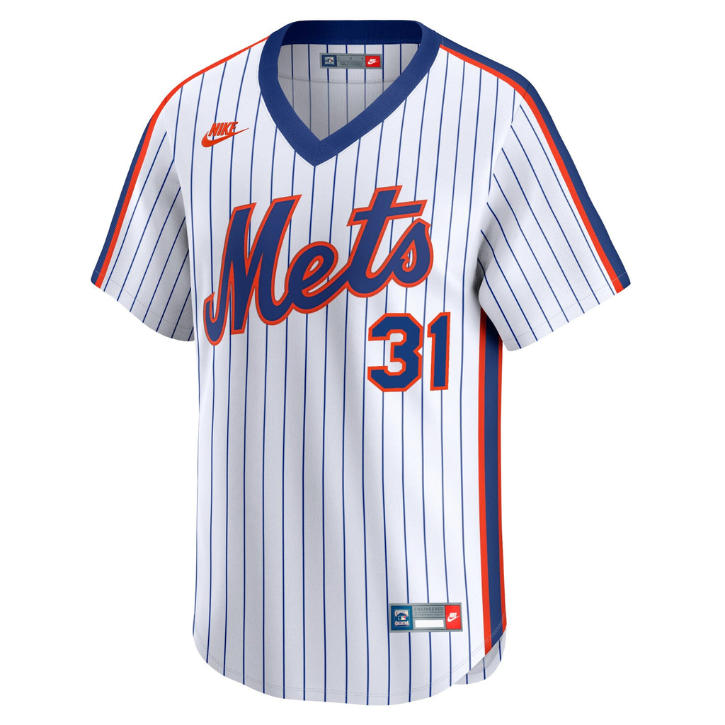 New York Mets Mike Piazza White Throwback Cooperstown Limited Baseball Jersey