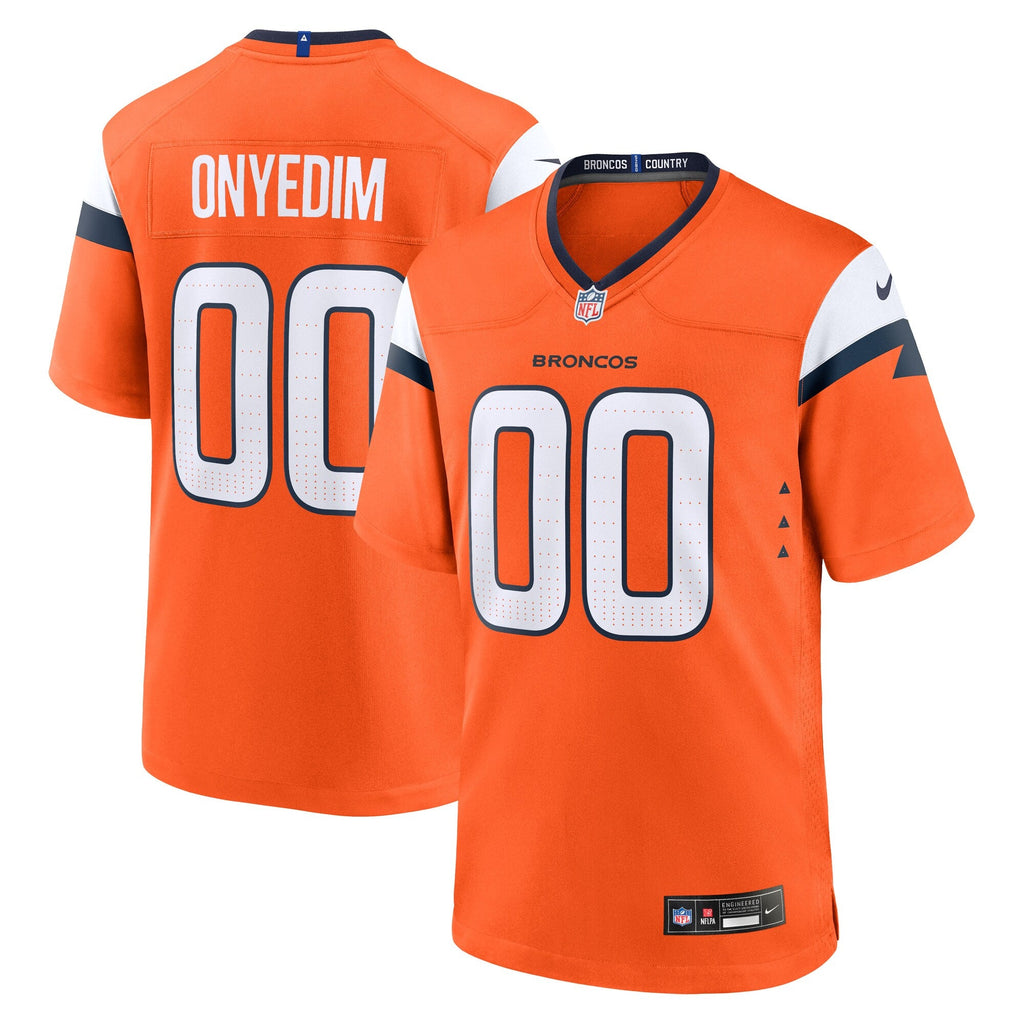 Denver Broncos Tyler Onyedim Orange Game Football Jersey