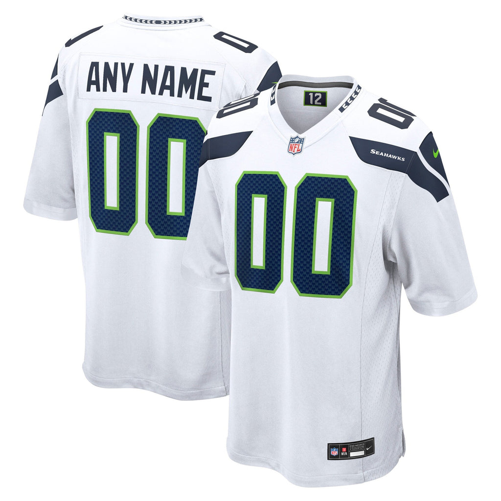 Seattle Seahawks White Custom Game Football Jersey
