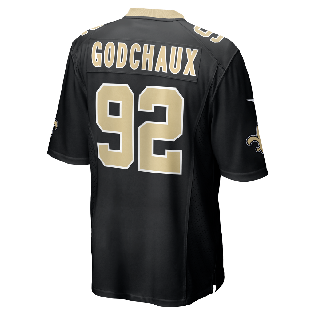 New Orleans Saints Davon Godchaux Black Team Game Football Jersey