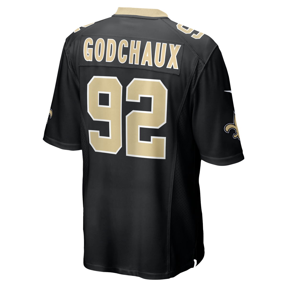 New Orleans Saints Davon Godchaux Black Team Game Football Jersey
