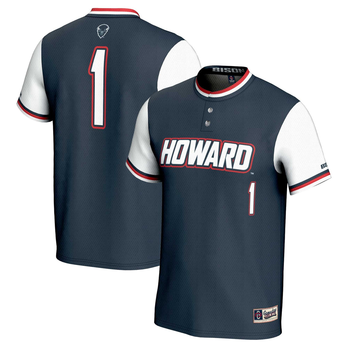 #1 Howard Bison Lightweight Softball Jersey - Navy