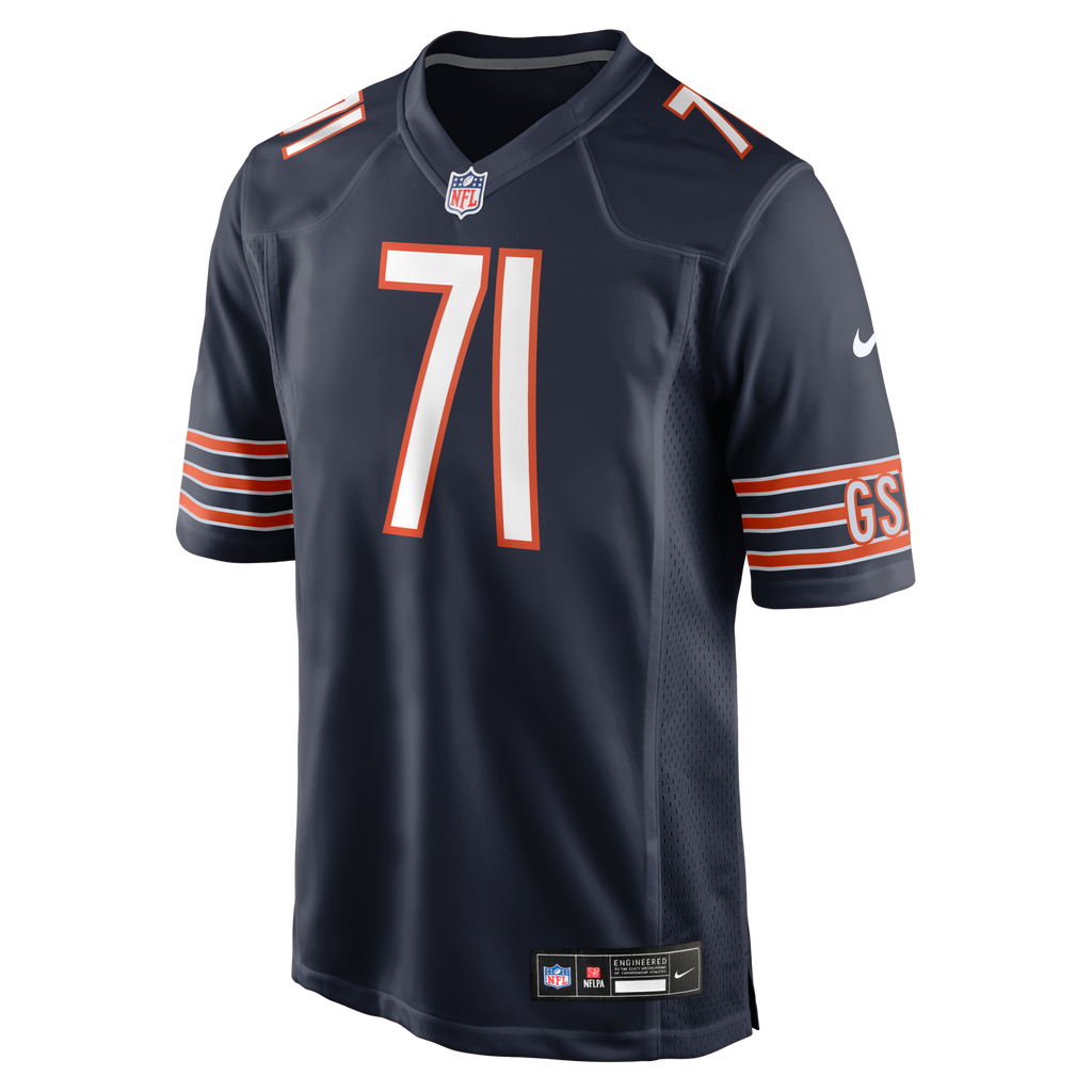 Chicago Bears Jedrick Wills Jr. Navy Team Game Football Jersey