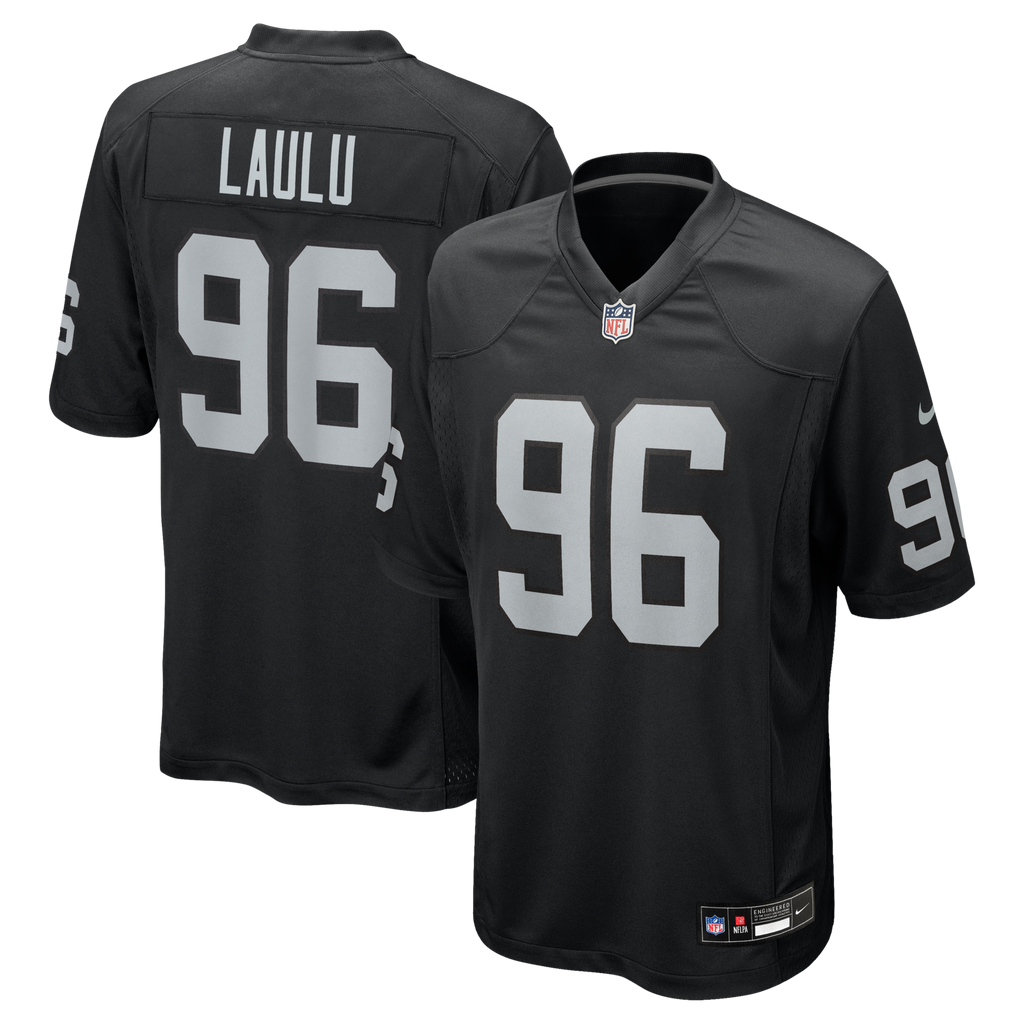 Las Vegas Raiders Jonah Laulu Black Team Game Football Jersey