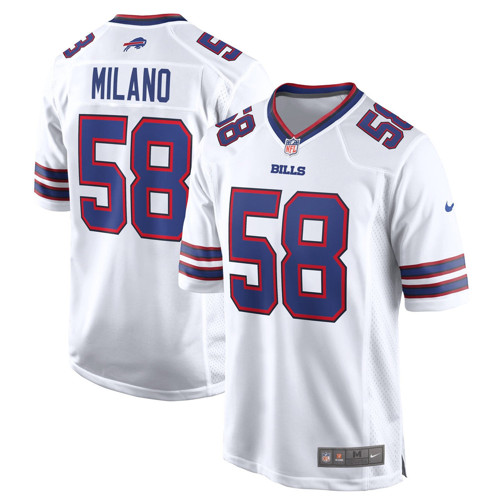 Buffalo Bills Matt Milano White Away Game Player Football Jersey