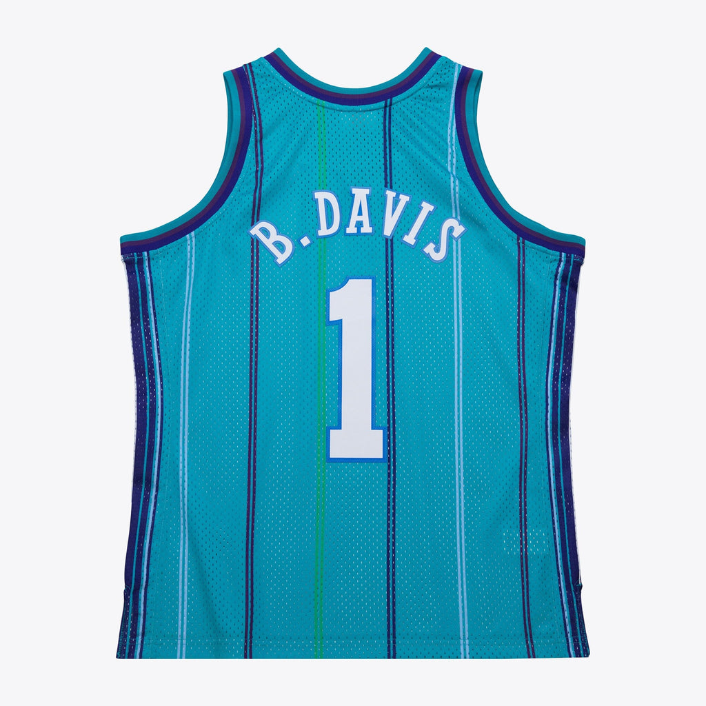 Charlotte Hornets Baron Davis 1999 Swingman Road Jersey - Teal