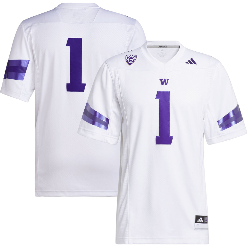 #1 Washington Huskies Premier Football Jersey - White