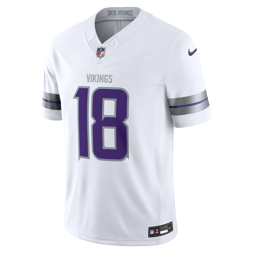Minnesota Vikings Justin Jefferson White Alternate Vapor F.U.S.E. Stitched Limited Football Jersey