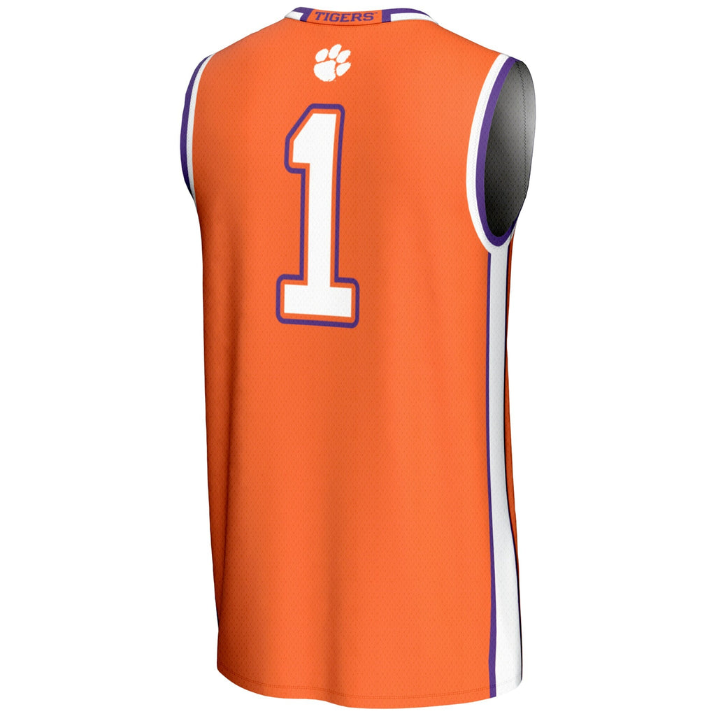 #1 Clemson Tigers Lightweight Basketball Jersey - Orange