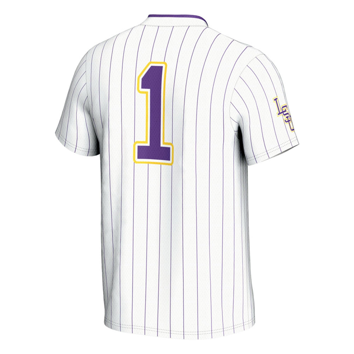 #1 LSU Tigers Lightweight Softball Jersey - White