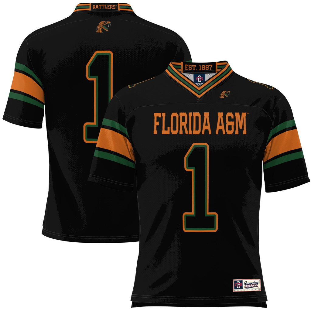 #1 Florida A&M Rattlers Football Jersey - Black