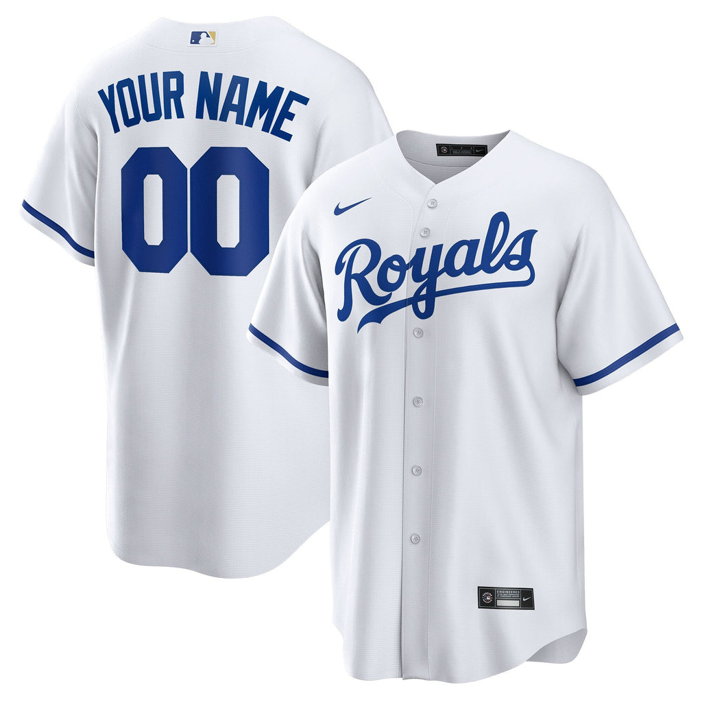 Kansas City Royals White Replica Custom Baseball Jersey