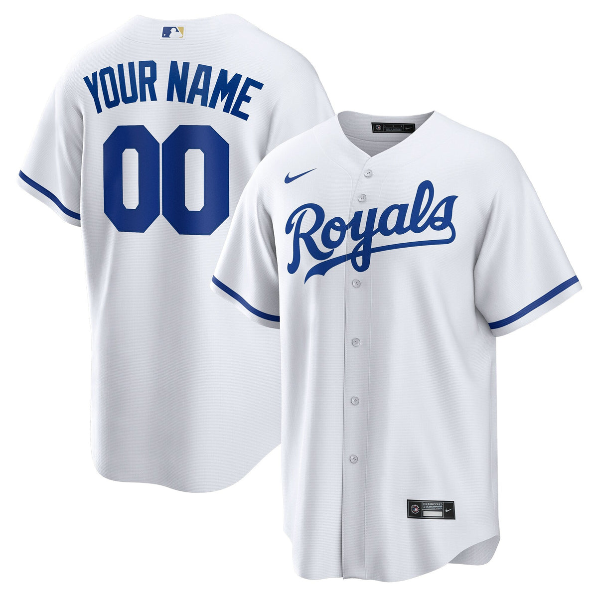 Kansas City Royals White Replica Custom Baseball Jersey