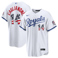 Fourth of July Kansas City Royals Jac Caglianone White USA 250 Stadium Baseball Jersey