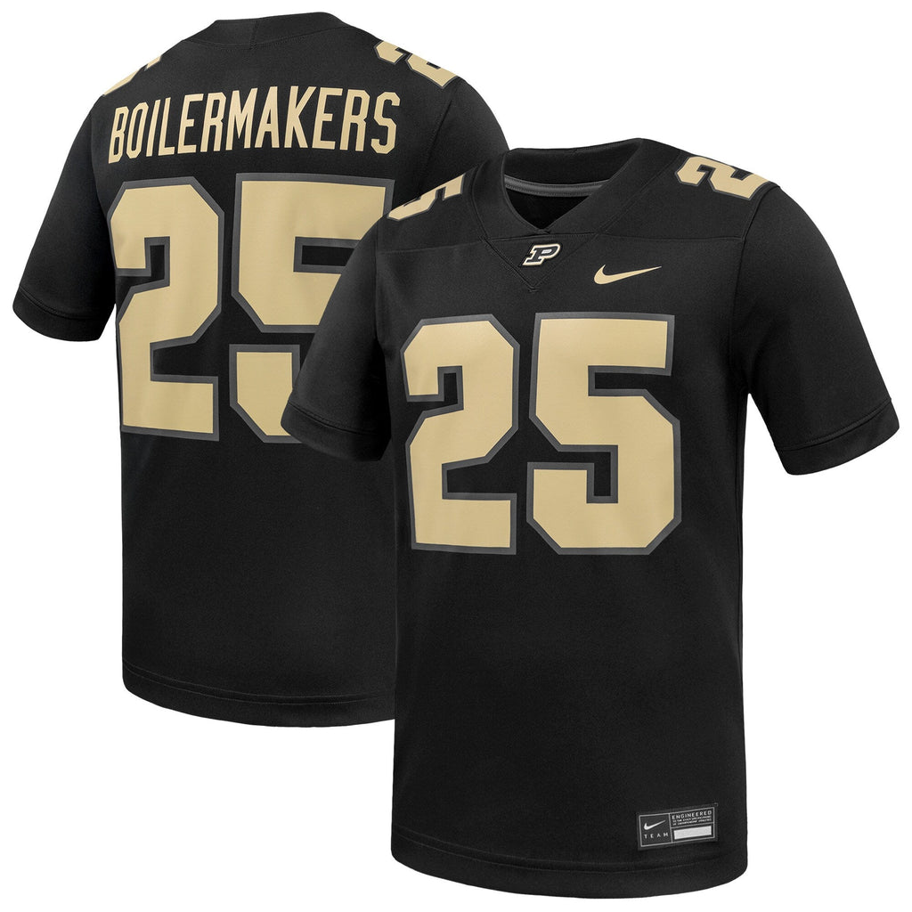#25 Black Purdue Boilermakers Alternate Game Football Jersey