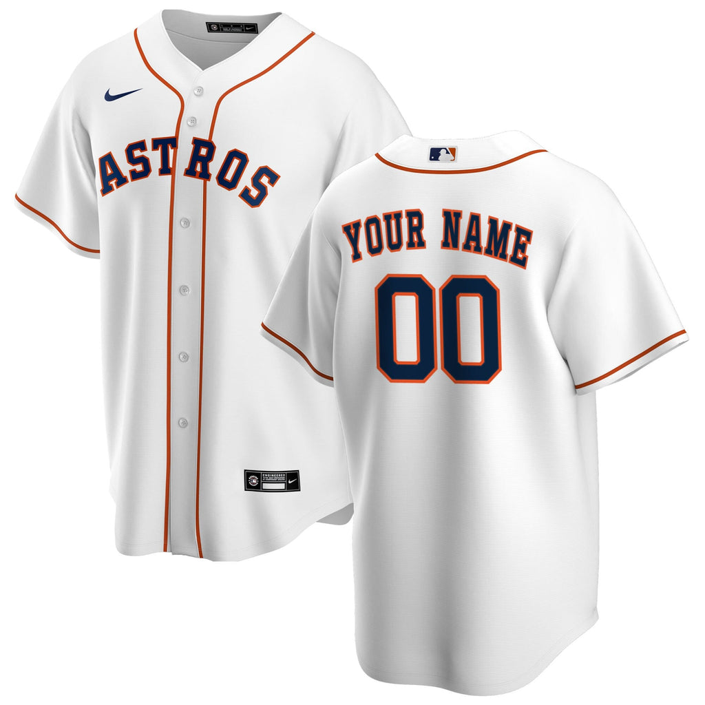 Houston Astros White Home Replica Custom Baseball Jersey