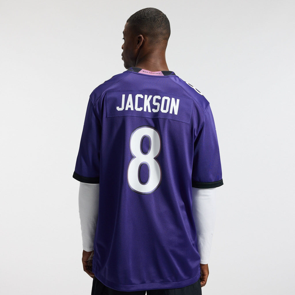 Baltimore Ravens Lamar Jackson Purple Team Game Football Jersey