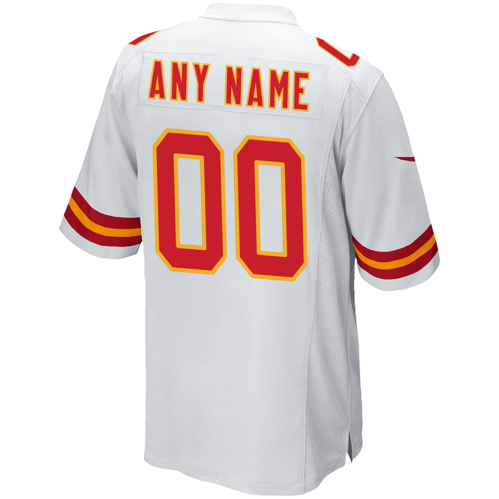 Kansas City Chiefs White Custom Game Football Jersey