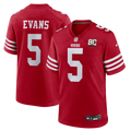 San Francisco 49ers Mike Evans Scarlet 80th Anniversary Game Football Jersey