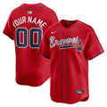Atlanta Braves Red Alternate Limited Custom Baseball Jersey