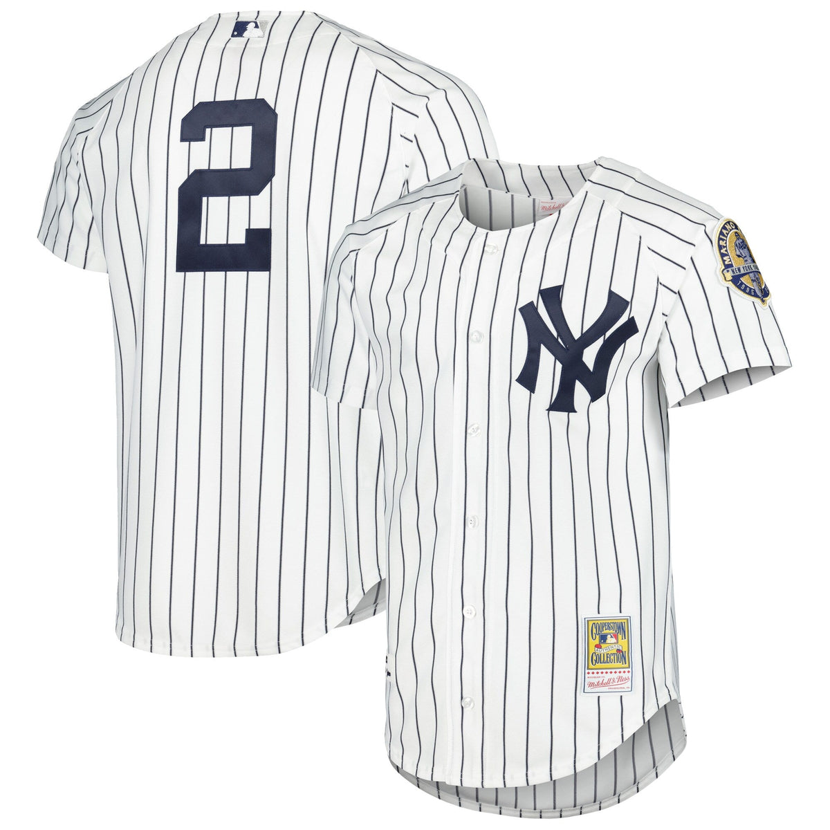 New York Yankees Derek Jeter White Cooperstown Collection Baseball Jersey