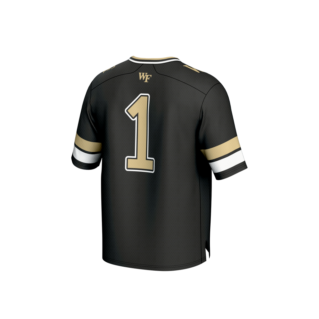 #1 Wake Forest Demon Deacons Collegiate Football Fashion Jersey - Black
