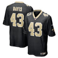 New Orleans Saints Michael Davis Black Team Game Football Jersey