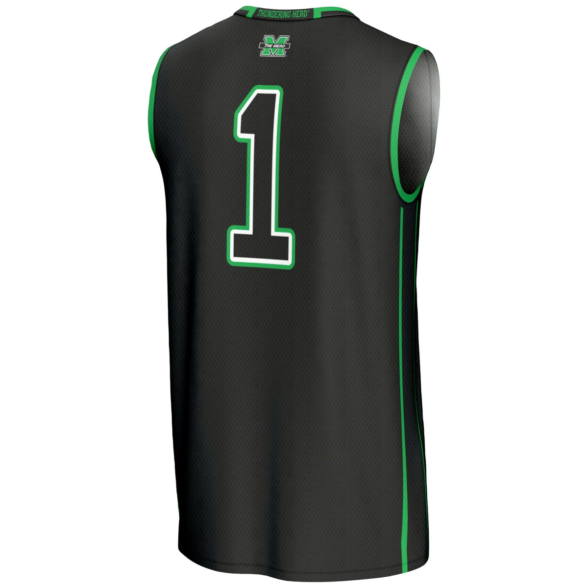 #1 Marshall Thundering Herd Lightweight Basketball Jersey - Black