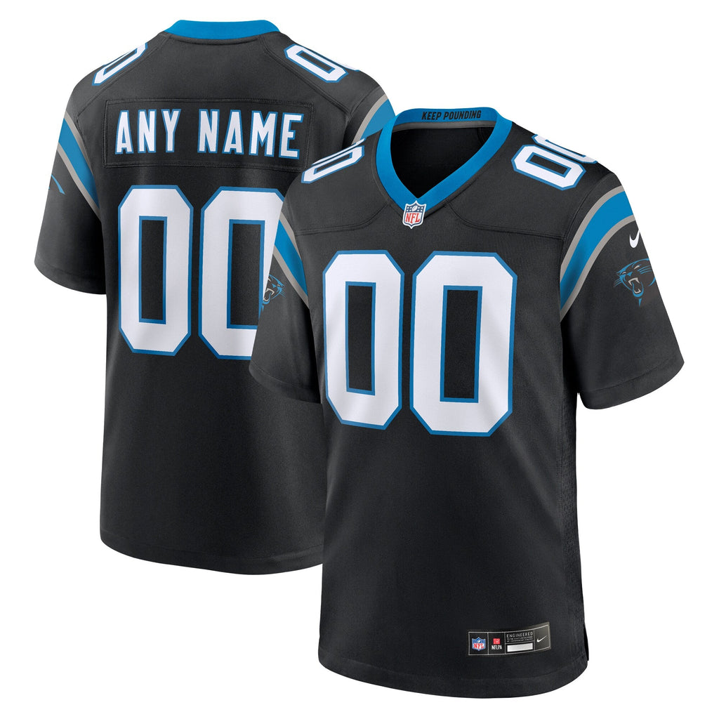 Carolina Panthers Black Custom Game Football Jersey