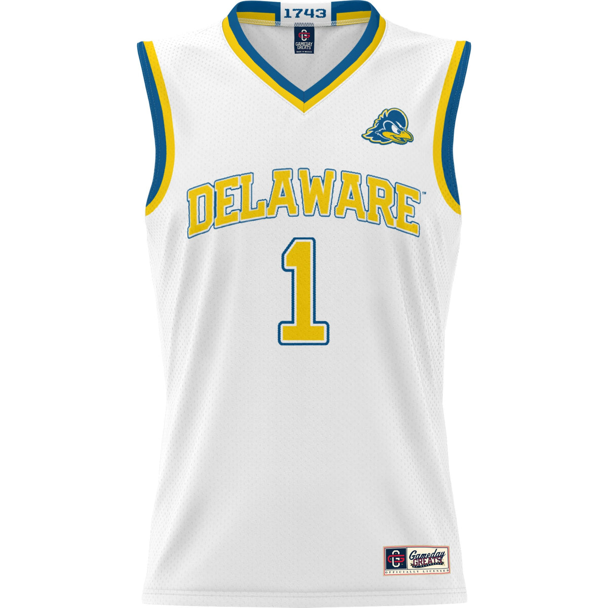 White Delaware Fightin' Blue Hens Lightweight Basketball Jersey