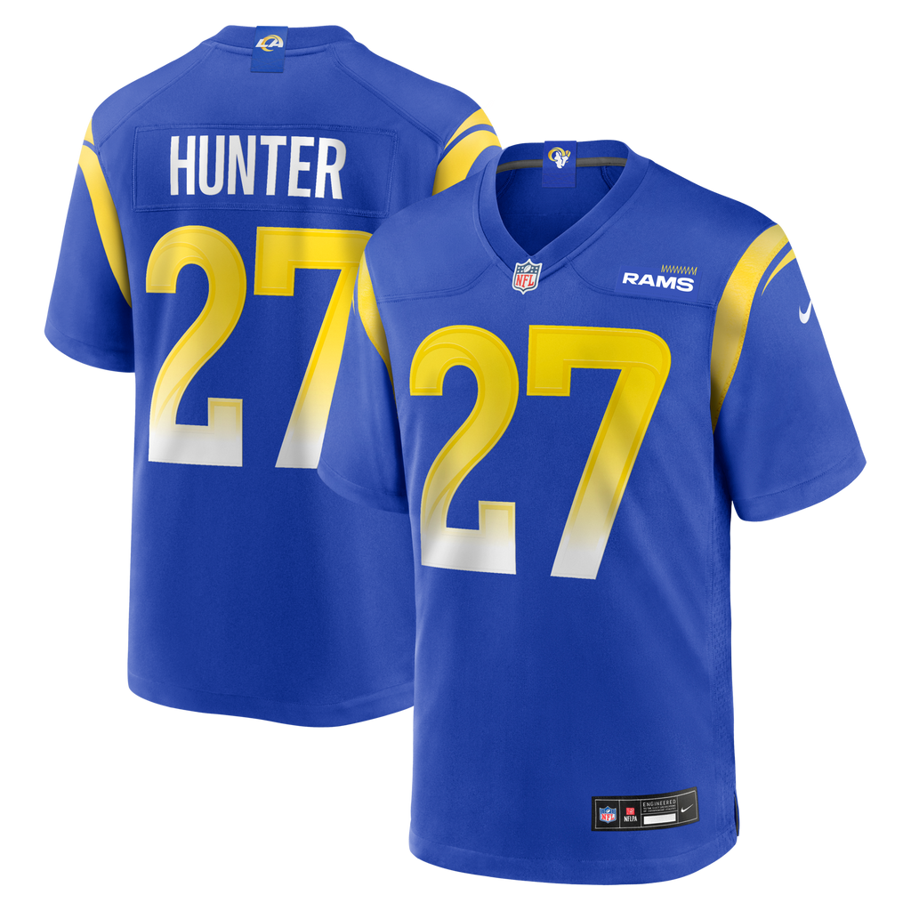 Los Angeles Rams Jarquez Hunter Royal Team Game Football Jersey