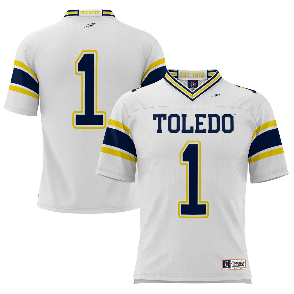 #1 Toledo Rockets Endzone Football Jersey - White