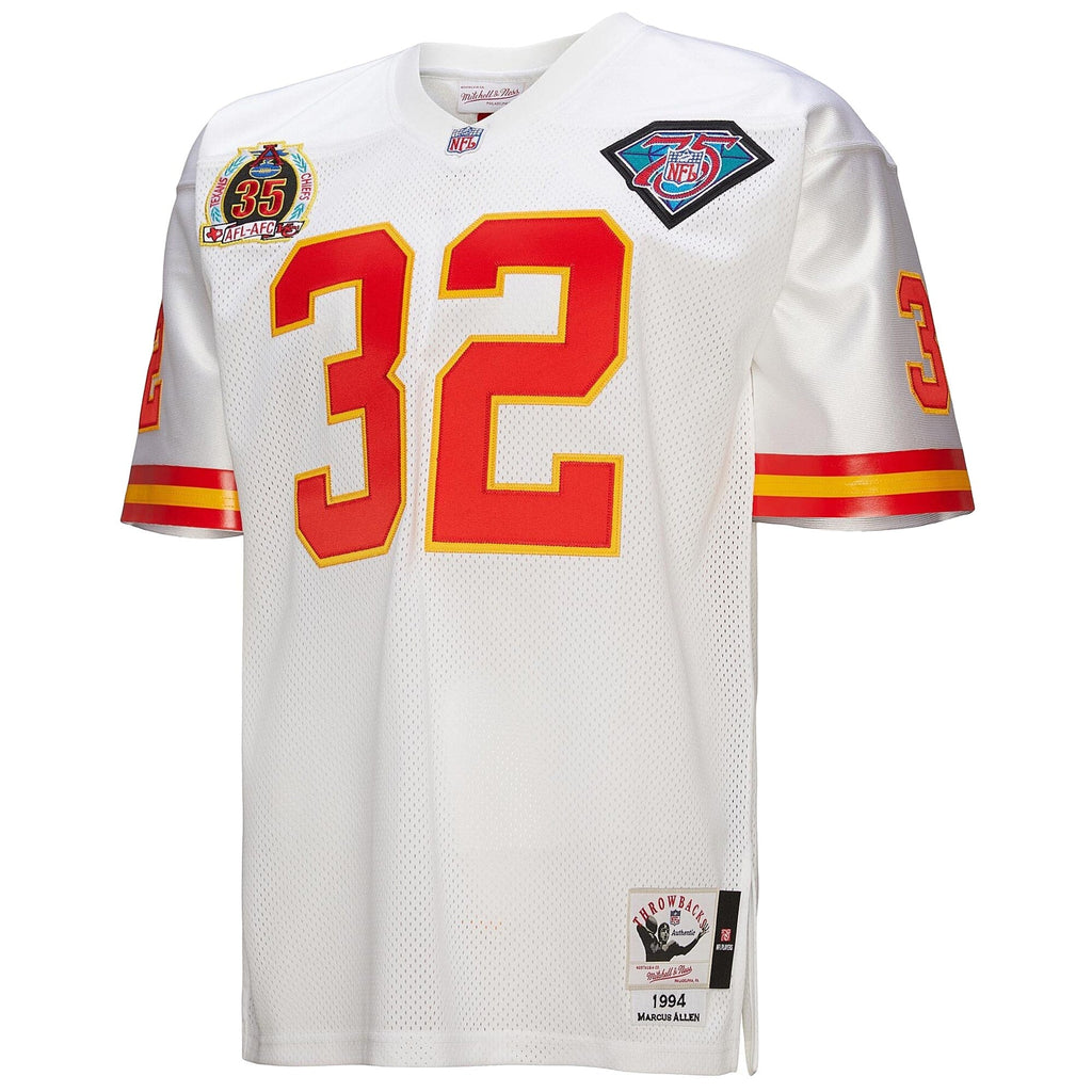 Kansas City Chiefs 1994 Marcus Allen White Throwback Retired Player Football Jersey