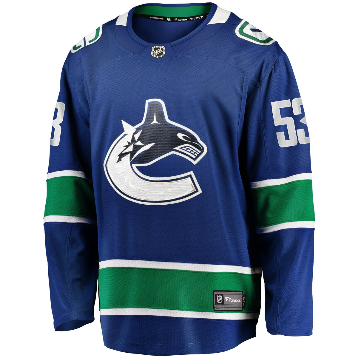 Vancouver Canucks Teddy Blueger Blue Home Breakaway Hockey Jersey