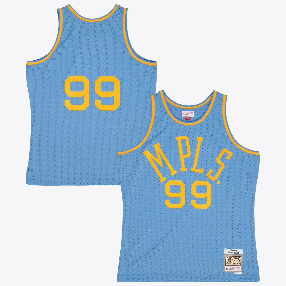 Los Angeles Lakers George Mikan 1948 Dark Jersey - Columbia Blue