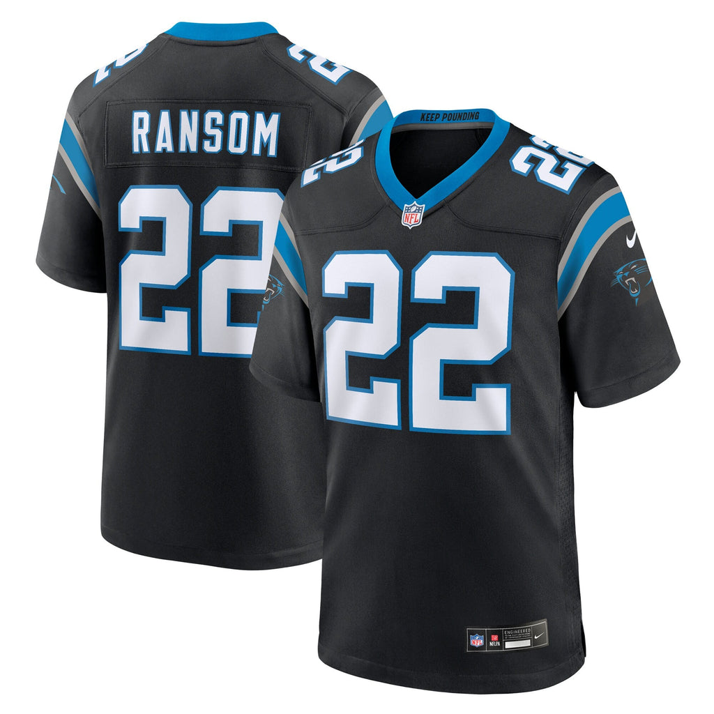 Carolina Panthers Lathan Ransom Black Team Game Football Jersey
