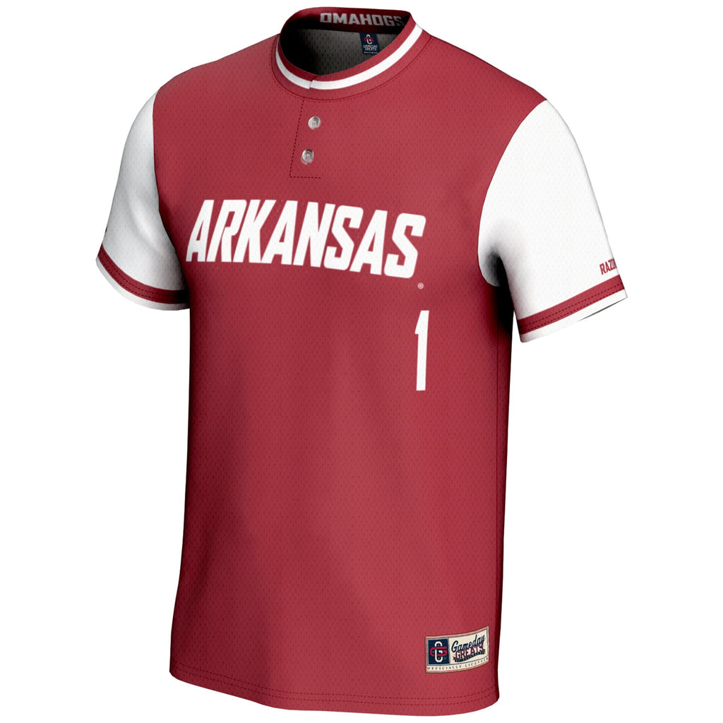 #1 Cardinal Arkansas Razorbacks Lightweight Softball Jersey