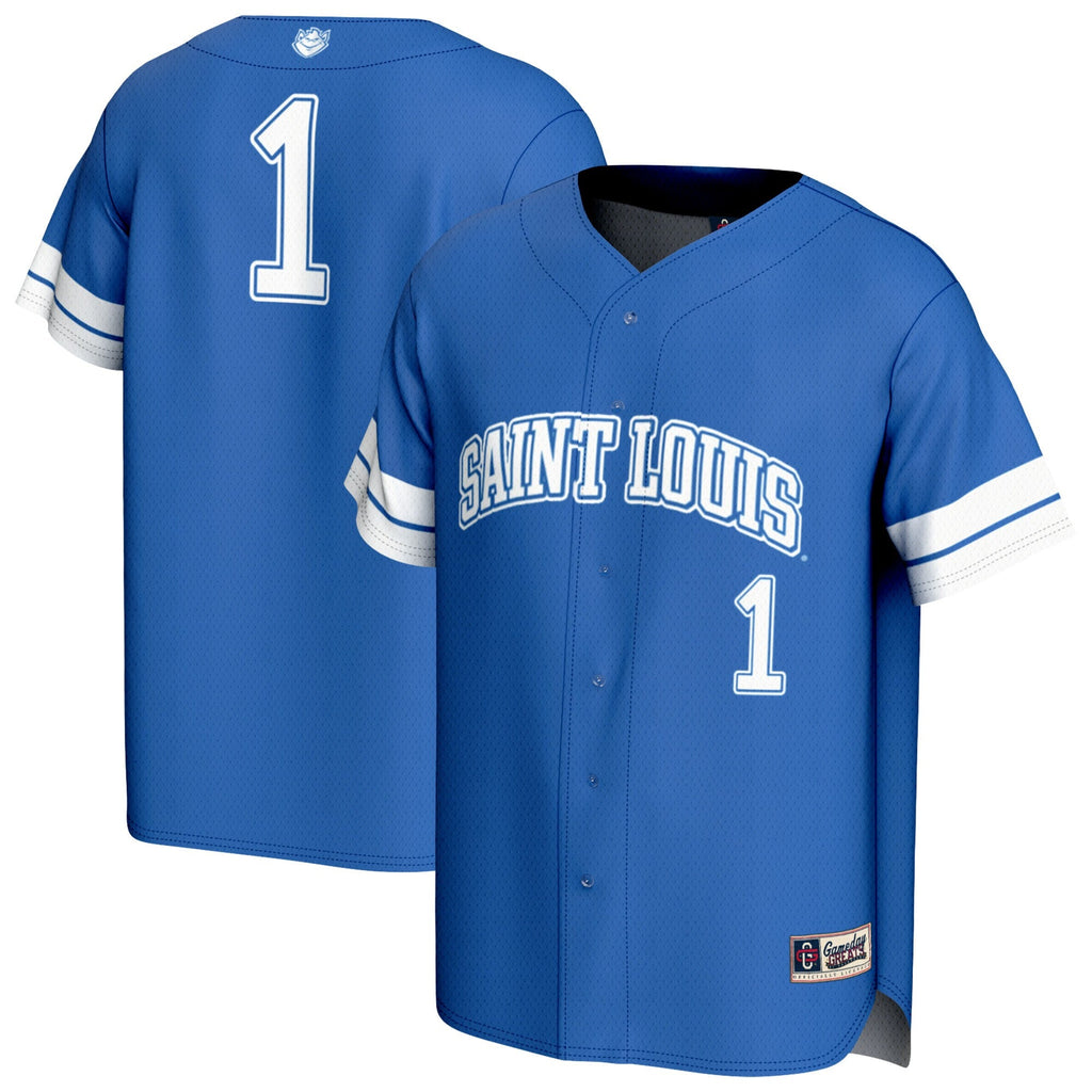 #1 Saint Louis Billikens Lightweight Collegiate Baseball Fashion Jersey - Blue