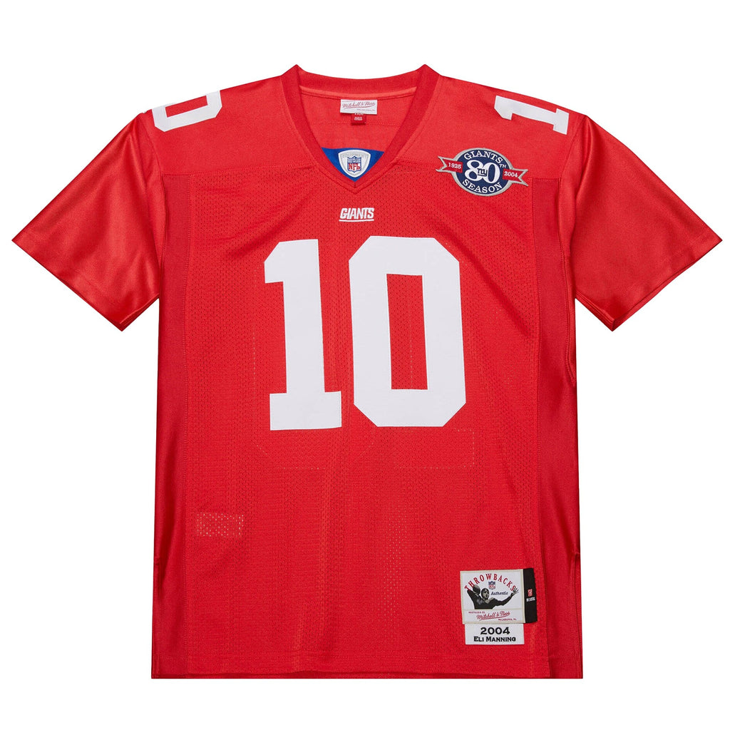 New York Giants 2004 Eli Manning Red Throwback Retired Player Football Jersey