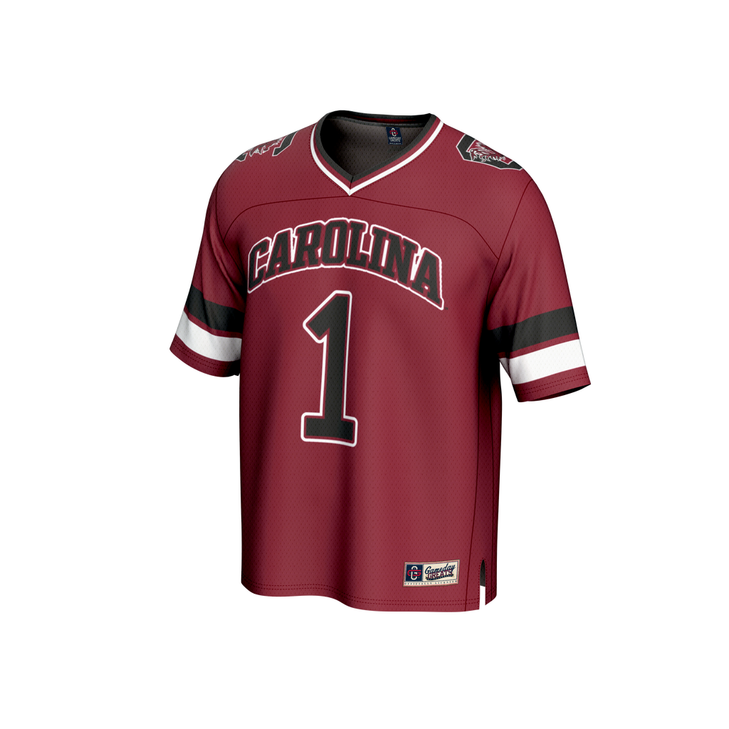 #1 Garnet South Carolina Gamecocks Lightweight Collegiate Football Fashion Jersey
