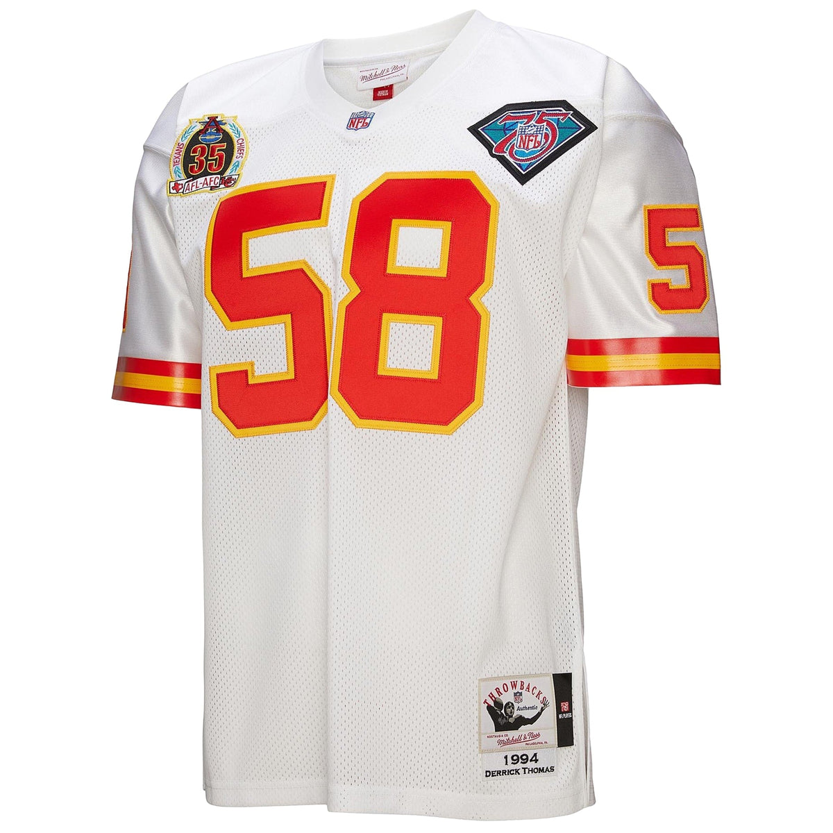 Kansas City Chiefs 1994 Derrick Thomas White Throwback Retired Player Football Jersey