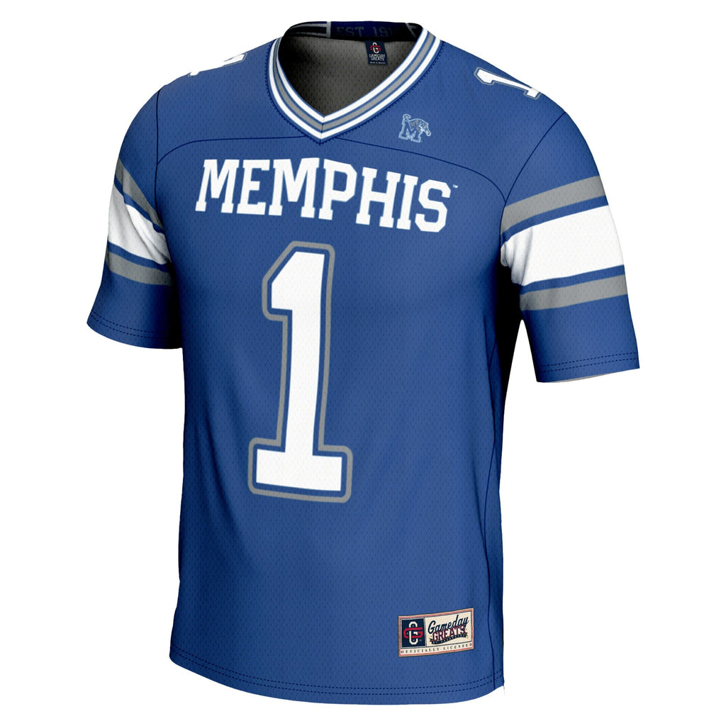 #1 Royal Memphis Tigers Endzone Football Jersey
