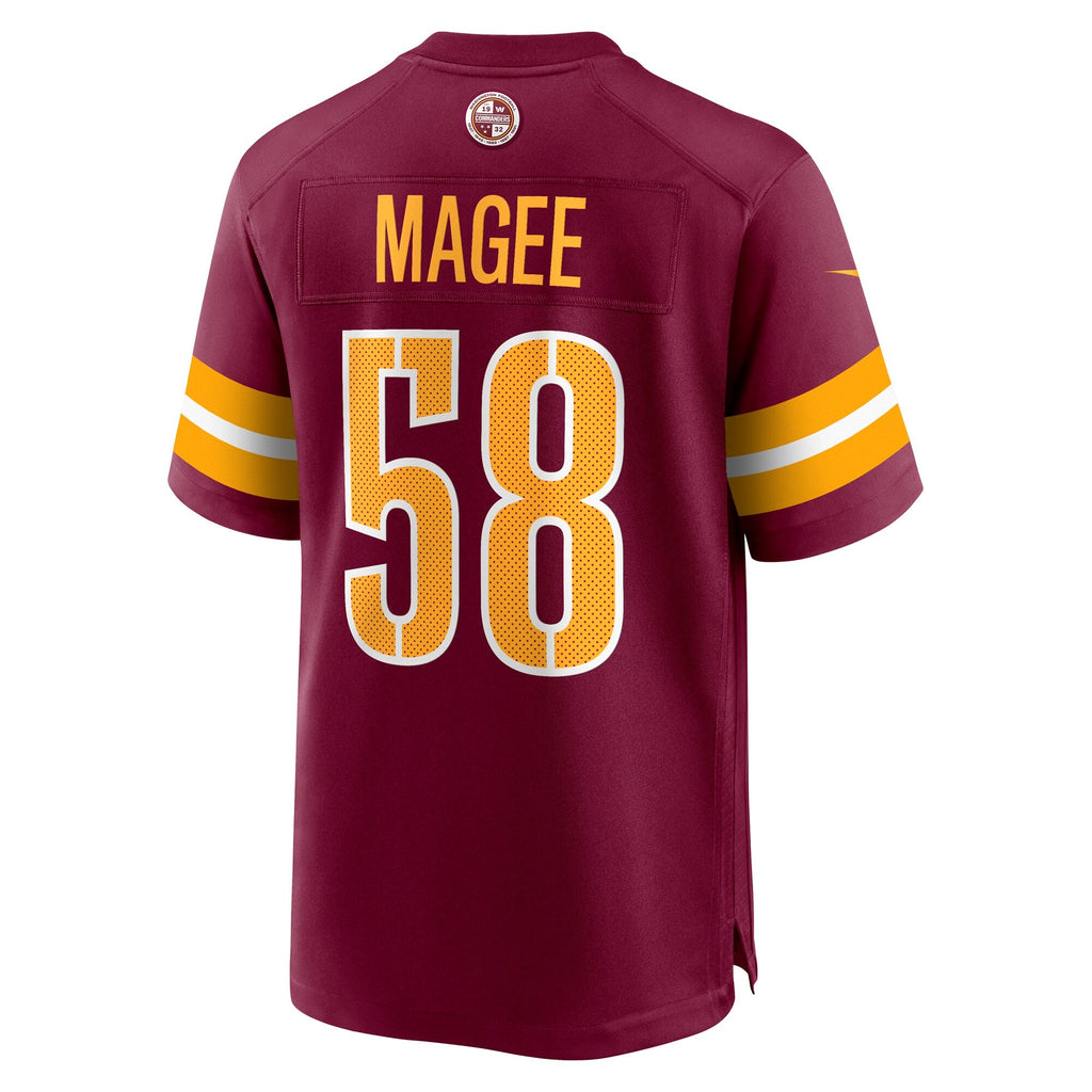 Washington Commanders Jordan Magee Burgundy Game Football Jersey
